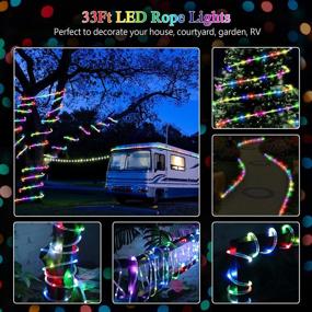 img 3 attached to 33ft LED Rope Lights Outdoor - Waterproof Neon Rope Lights with Remote Control - Vibrant Colors for Home Garden Wedding Christmas Party Decor