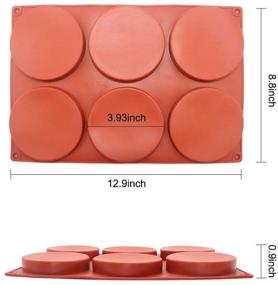 img 1 attached to 🍰 6-Cavity Large Cake Molds - Silicone Round Disc Resin Coaster Mold - Non-Stick Baking Molds for Mousse Cake, French Dessert, Candy, Soap (Red)