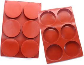 img 3 attached to 🍰 6-Cavity Large Cake Molds - Silicone Round Disc Resin Coaster Mold - Non-Stick Baking Molds for Mousse Cake, French Dessert, Candy, Soap (Red)