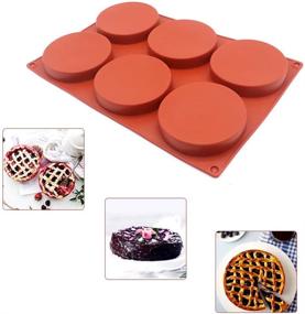 img 2 attached to 🍰 6-Cavity Large Cake Molds - Silicone Round Disc Resin Coaster Mold - Non-Stick Baking Molds for Mousse Cake, French Dessert, Candy, Soap (Red)