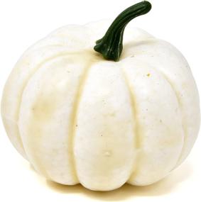 img 2 attached to 🎃 6-Pack Decorative Artificial Pumpkins - White, Orange, Green - Thanksgiving, Halloween, Autumn, Fall Harvest Home Crafts - Gift Boutique