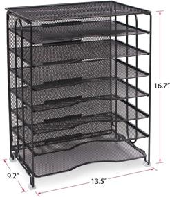 img 2 attached to Univivi 7-Tier Mesh Letter Trays - Office Desk Organizer, File Paper Tray Organizer (Screws Free Design), Black