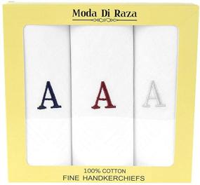 img 1 attached to 🧣 Personalized Moda Raza Monogrammed Handkerchiefs: Stylish Men's Initial Accessories