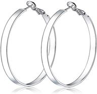 2 inch hoop earrings, stylish big hoop fashion jewelry for women and girls - perfect gift logo