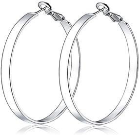 img 4 attached to 2 Inch Hoop Earrings, Stylish Big Hoop Fashion Jewelry for Women and Girls - Perfect Gift