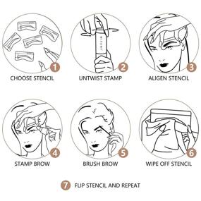 img 1 attached to 👁️ Effortless Eyebrows: Dark Brown Eyebrow Stamp Stencil Kit for Thicker, Fuller Brows - Waterproof and Long-lasting Makeup Powder