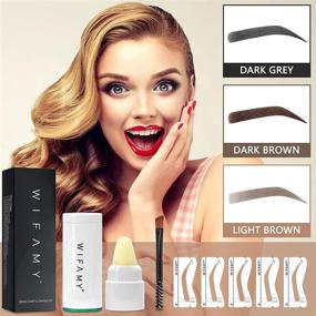 img 3 attached to 👁️ Effortless Eyebrows: Dark Brown Eyebrow Stamp Stencil Kit for Thicker, Fuller Brows - Waterproof and Long-lasting Makeup Powder