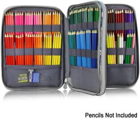 img 3 attached to 🐱 YOUSHARES 192 Slots Colored Pencil Case: Organize Prismacolor Watercolor Coloring Pencils & Gel Pens with Style (Big-Faced Cat Design)