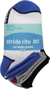 img 2 attached to Stride Rite 360 Мальчики 10 пар набор мягких носков без 🧦, не видно на щиколотке, разных цветов, в базовых цветах - размеры от 2T-большие для мальчиков