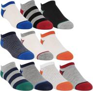 stride rite 360 boys 10 pair pack soft no 🧦 show ankle multicolor socks in basic colors - sizes 2t-large for boys logo