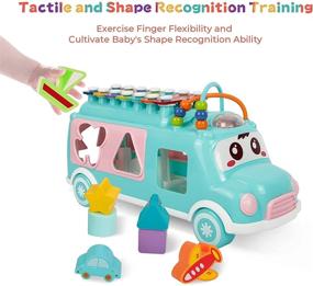 img 1 attached to 🎵 Xylophone Baby Toy with Shape Sorter - DeXop Intellectual School Bus - Educational Toys for 3 Year Old Girls and Boys - Push & Pull Music Toy - Ideal Toddler and Preschooler Gift - Kids' Birthday Favors