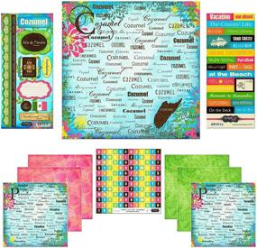 img 1 attached to 🏝️ Create Your Perfect Cozumel Paradise: Scrapbook Customs Themed Paper and Stickers Scrapbook Kit