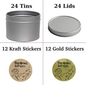 img 3 attached to 🕯️ CozYours Candle Tins: 24 Pcs Metal Tins with Lids & Handmade with Love Stickers - 4 oz Storage Tins