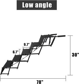 img 2 attached to 🐾 YEP HHO 4/5 Steps Upgraded Folding Pet Stairs Ramp: Lightweight, Portable, Waterproof Surface for Dogs & Cats - Ideal for Cars, Trucks, SUVs