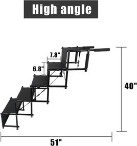 img 3 attached to 🐾 YEP HHO 4/5 Steps Upgraded Folding Pet Stairs Ramp: Lightweight, Portable, Waterproof Surface for Dogs & Cats - Ideal for Cars, Trucks, SUVs