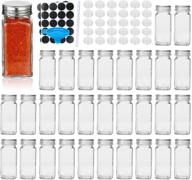 set of 30 - 4oz / 120ml square glass spice jars with shaker lids, empty pepper bottle spice organizer containers logo