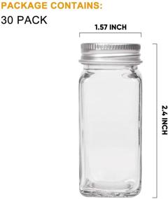 img 3 attached to Set of 30 - 4oz / 120ml Square Glass Spice Jars with Shaker Lids, Empty Pepper Bottle Spice Organizer Containers