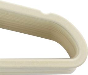 img 1 attached to 👔 100-Pack of Cream Velvet Slim Profile Heavy Duty Felt Hangers with Stainless Steel Swivel Hooks - Elama