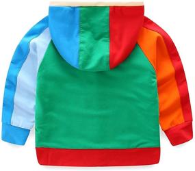 img 3 attached to Rainbow Patchwork Zip Up Hoodie Sweatshirt for Boys in the Mud Kingdom