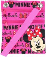 🎀 pink neon minnie mouse glam cross-body passport purse shoulder bag by disney logo