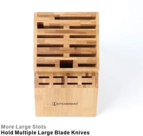 img 1 attached to 🔪 KITCHENDAO 20-Slot Eco-Friendly Bamboo Knife Block Holder - Deluxe Countertop Knife Stand for Multiple Large Blade Knives, Wider Slots for Easy Storage and Accessibility (Knives Not Included)