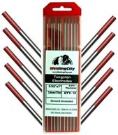 🔥 weldingcity 10-pk premium tig welding electrode rods - 2.0% thoriated (red, ewth20) 3/32" x 7" - top quality & great value - pack of 10 logo