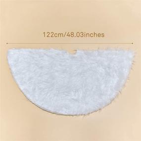 img 3 attached to 🎄 Funkprofi Christmas Tree Skirts - Plush Faux Fur Handmade Soft Luxury Tree Skirt Decorations for Indoor/Outdoor Xmas Holiday Party Decor & Pet Favors (White Plush, 48.03")