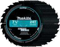 🔪 makita a-94530-10 7-1/4" 24t carbide-tipped ultra-coated circular saw blade for framing - 10 pack, black logo