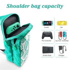 img 3 attached to Switch Travel Bag: Ultimate Companion for Nintendo Switch / Switch OLED, Console, Dock, Joy-Con & Switch Accessories - Water Resistant Portable Nylon Shoulder Chest Crossbody Side Bag Sling Backpack for Men & Boys