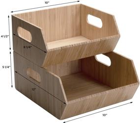 img 2 attached to 📦 XL Bamboo Storage Bins for Pantry & Kitchen Cabinet Organization - Multi-Purpose Stackable Set of 2, Ideal for Potatoes, Onions, Packaged Goods & More by MobileVision