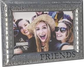 img 3 attached to Malden International Designs Modern Pewter Metal Diecast Friends Expressions Silver Picture Frame, 4x6 - Classy & Contemporary Decor for Cherished Memories