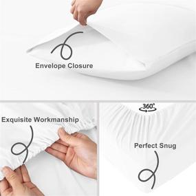 img 2 attached to 🛏️ Duvage Queen Sheet Set - Soft Brushed Microfiber 1800 Thread Count - Extra Deep Pocket Bed Sheets - White