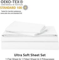 🛏️ duvage queen sheet set - soft brushed microfiber 1800 thread count - extra deep pocket bed sheets - white logo