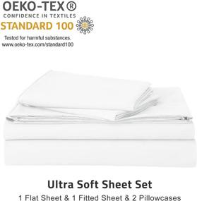 img 3 attached to 🛏️ Duvage Queen Sheet Set - Soft Brushed Microfiber 1800 Thread Count - Extra Deep Pocket Bed Sheets - White