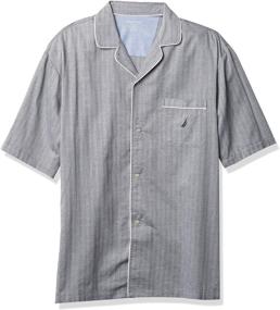 img 2 attached to 👕 Nautica Cotton Button Pajama with Sleeves for Men in Sleep & Lounge