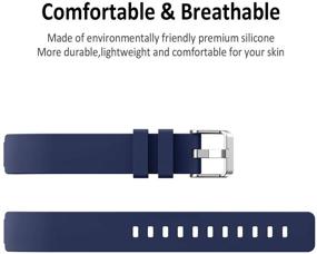 img 1 attached to 🔵 Soft Silicone Sports Replacement Bands for Fitbit Inspire & Inspire HR - KARTICE Compatible [Dark Blue]