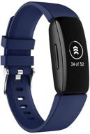 🔵 soft silicone sports replacement bands for fitbit inspire & inspire hr - kartice compatible [dark blue] logo