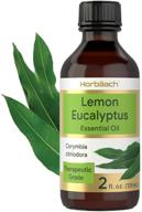 🍋 lemon eucalyptus essential oil: 2 oz, natural, undiluted, gc/ms tested – get the best from horbaach! logo