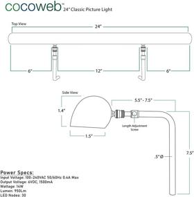 img 3 attached to 🖼️ Cocoweb 24-inch Classic Mahogany Bronze LED Picture Light with Plug-in Adapter