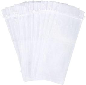 img 1 attached to 🍾 Juvale Set of 24 Organza Wine Bags - Drawstring Gift Bags for Baby Showers, Weddings, and Party Favors - White 14.7 x 5.2 inches