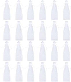 img 4 attached to 🍾 Juvale Set of 24 Organza Wine Bags - Drawstring Gift Bags for Baby Showers, Weddings, and Party Favors - White 14.7 x 5.2 inches