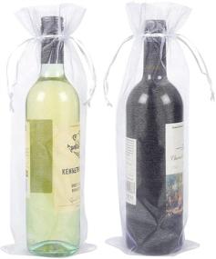 img 3 attached to 🍾 Juvale Set of 24 Organza Wine Bags - Drawstring Gift Bags for Baby Showers, Weddings, and Party Favors - White 14.7 x 5.2 inches