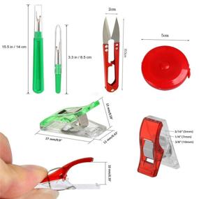 img 3 attached to 🧵 Multipurpose Sewing Tools Pack – Includes 30 Sewing Clips, 4 Seam Rippers, 1 Scissor Nipper, and 1 Automatic Shrink Tape Measure (36 Pcs)