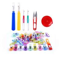 🧵 multipurpose sewing tools pack – includes 30 sewing clips, 4 seam rippers, 1 scissor nipper, and 1 automatic shrink tape measure (36 pcs) logo