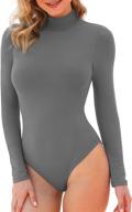 👗 trendy laolasi women's turtleneck bodysuit for a stylish slim fit logo