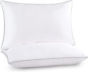 img 4 attached to 🌬️ Queen Size Cooling Pillows for Side, Back, and Stomach Sleepers - 2 Pack Bed Pillows with Down Alternative Filling and Plush, Soft Support