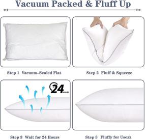 img 1 attached to 🌬️ Queen Size Cooling Pillows for Side, Back, and Stomach Sleepers - 2 Pack Bed Pillows with Down Alternative Filling and Plush, Soft Support
