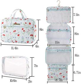 img 3 attached to Hanging Travel Toiletry Bag - Abutilon Striatum: Large 🧳 Capacity, 5 Compartments & Sturdy Hook for Women & Men