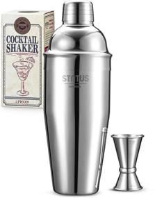 img 4 attached to STNTUS Cocktail Shaker Set - 25 oz Stainless Steel Martini Shaker with Strainer - Drink Mixer for Bartending and Home Bar - 2 Piece