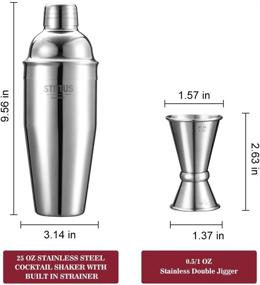 img 3 attached to STNTUS Cocktail Shaker Set - 25 oz Stainless Steel Martini Shaker with Strainer - Drink Mixer for Bartending and Home Bar - 2 Piece